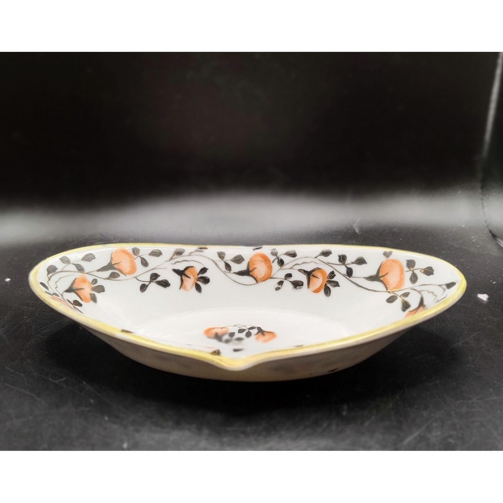 Antique Hand Painted Nippon Trinket Dresser Dish Flower Cherry Blossom